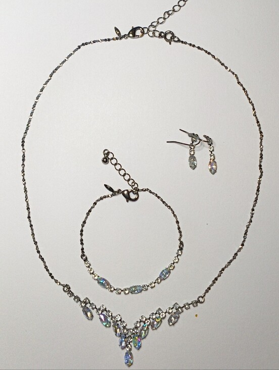 Avon Jewelry - Vintage Avon 3 Piece Gunmetal Aurora Borealis Set